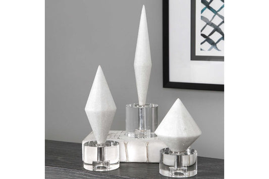 Alize Sculpture in White, Set of 3