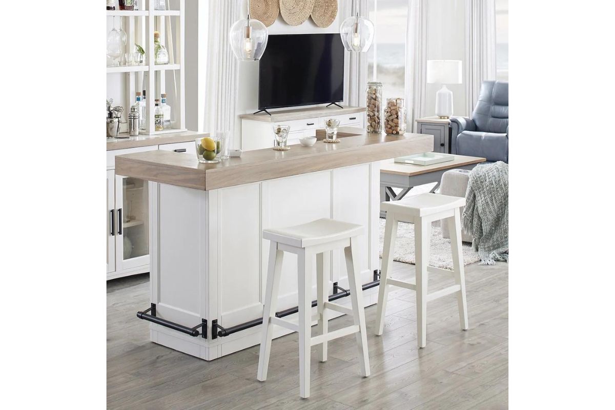 Americana Bar Height Dining Table & 2 Stools in Cotton